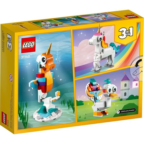 Kids White Unicorn Seahorse Peacock Rainbow Animal Grandchildren Buildable Toys - Picture 3 of 6